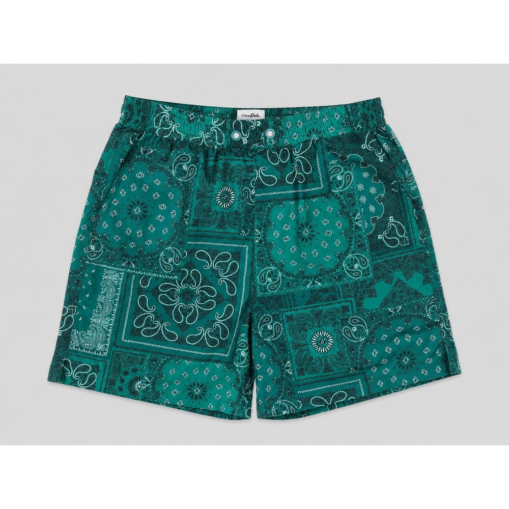 Maison Article Mens L Green Bandana Paisley Hybrid Shorts Cruise Collection